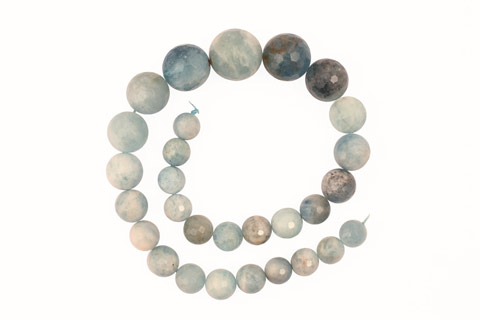 Aquamarine Faceted Round Graduated 8-20mm
