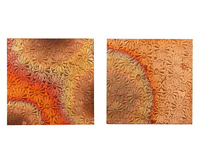 Lillypilly Flamed Raised Flower Embossed Patina Copper Sheet 3
