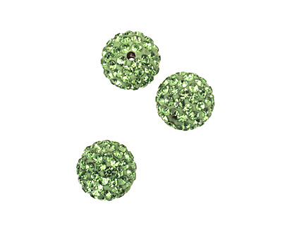 Peridot Pave Round 10mm (1.5mm hole)