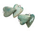 Earthenwood Studio Ceramic Aqua Crackle Heart 23x32mm
