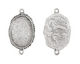 Nunn Design Antique Silver (plated) Large Ornate Oval Bezel Link 39x23mm