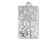 TierraCast Rhodium (plated) Textured Rectangle 19x35mm
