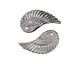 Silver (plated) Wing 17x32mm