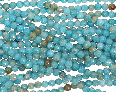 Blue Haze Fire Agate Faceted Round 6mm