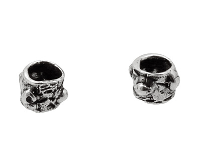 Rustic Charms Sterling Silver Small Tube w/ Dots 5x6mm