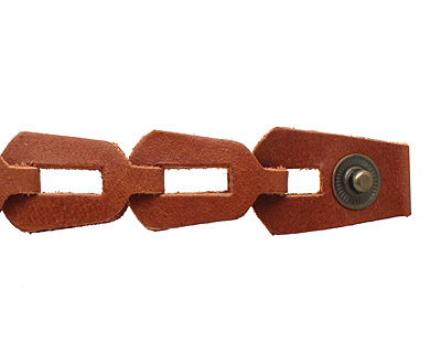 Brown Leather Chain Cuff 1
