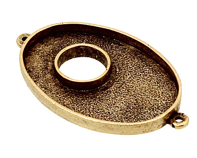 Nunn Design Antique Gold (plated) Grande Oval Bezel Toggle Link 47x28mm