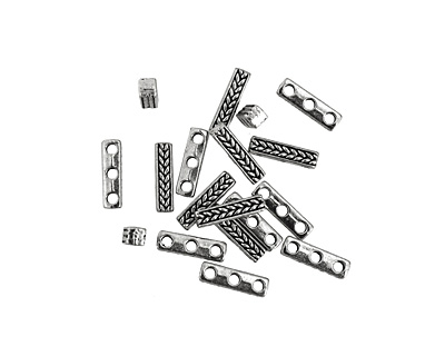 Pewter Braided 3-Hole Bar 4x15mm