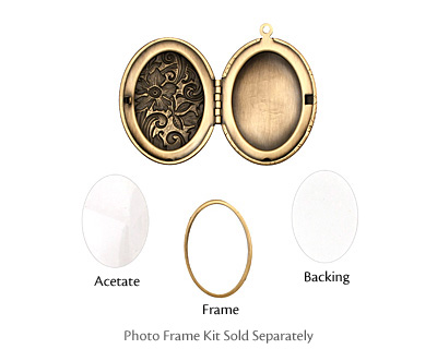 Antique Brass (plated) Oval Garden Heirloom Locket 33x47mm