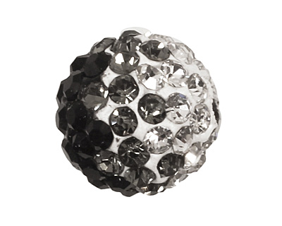 Jet/Crystal Ombre Pave Round 8mm
