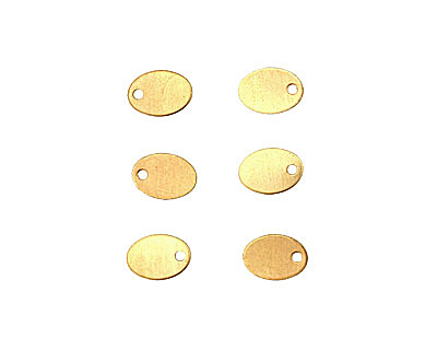 Brass Oval Blank Charm 7x10mm