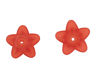 Lucite Scarlet 5 Petal Small Bellflower 12x18mm