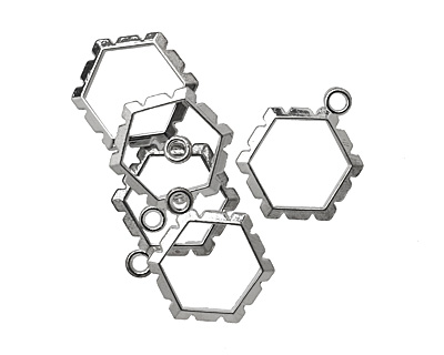 Artistic Wire Silver (plated) Hexagon Wrapper 18x24mm