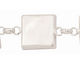 Silver (plated) Square Bezel Link Bracelet 19mm