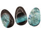 Black & Sea Green Teardrop Pendant 35x55mm