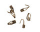 Antique Brass (plated) Hook & Eye Crimp Clasp 16x5mm (hook), 13x5mm (eye)
