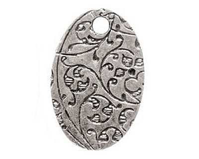 Nunn Design Antique Silver (plated) Large Oval Bee Tag 16x25mm