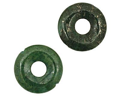 Green Chalcopyrite Drilled Donut 25mm