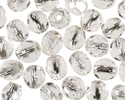 Czech Fire Polished Glass Silver Lined Crystal Round 4mm