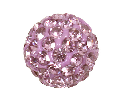 Lilac Pave Round 8mm (1.5mm hole)