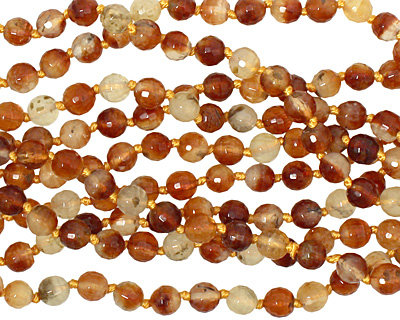 Honey Tourmilated Quartz Faceted Round 6mm