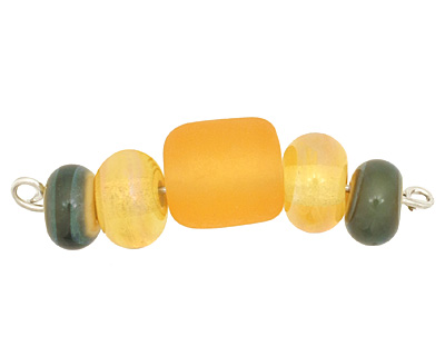 The BeadsNest Lampwork Glass Sunshine Spacer Set 6-12x9-11mm