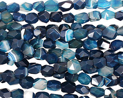 Cobalt Agate Faceted Nugget 11-14x11-16mm