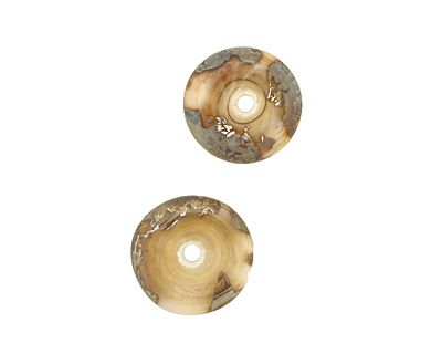 The BeadsNest Lampwork Glass Ivory Saucer 4-5x14-16mm