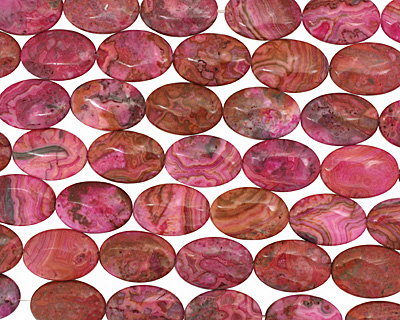 Ruby Crazy Lace Flat Oval 30x20mm