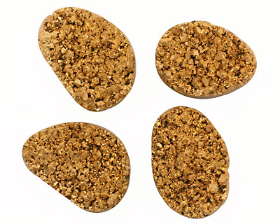 Gold Plated (24K) Freeform Druzy Pieces 23-25x31-35mm