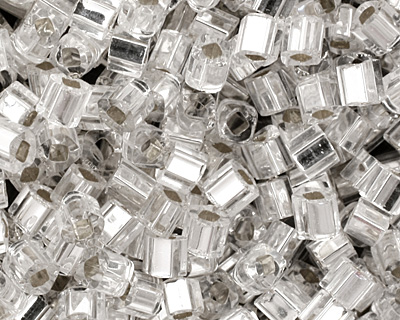 TOHO Crystal (with Silver Lining) Cube 1.5mm Seed Bead
