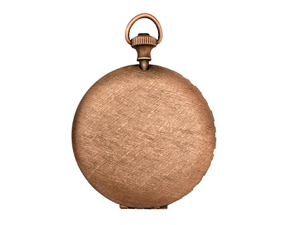 Antique Copper (plated) Round Filigree Timepiece Heirloom Locket 45x60mm