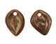 Kylie Parry Ceramic Rust & Sage Tiny Autumn Leaf Charm 15x21mm