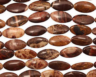 Red Conglomerate Jasper Horse Eye 30x15mm