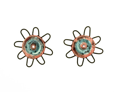Jangles Ceramic Red, Turquoise Pinwheel 43-49mm