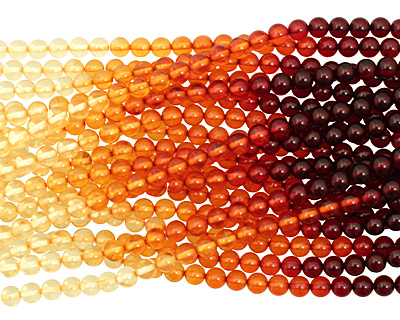 Resin Amber Round 8mm