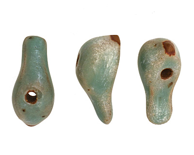 Kylie Parry Ceramic Molted Aqua Bird 10-11x25mm