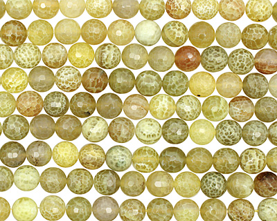 Lime Fire Agate Faceted Round 12mm