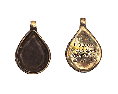 Green Girl Bronze Follow Your Star Teardrop Bezel 22x33mm