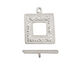 Silver (plated) Scroll Square Toggle Clasp 22x18mm, 21mm bar