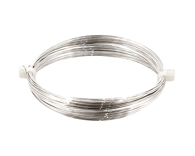 German Style Wire Silver (plated) Round 24 gauge, 12 meters