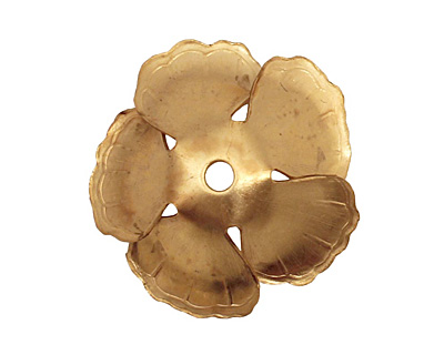 Brass 5 Petal Flower Bead Cap 9x23mm