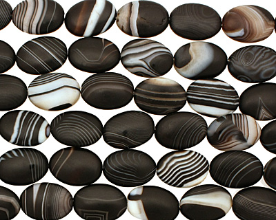 Black Sardonyx (matte) Flat Oval 18x13mm