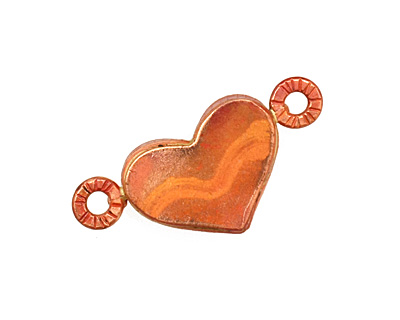 Patricia Healey Copper Heart Bezel Link 34x16mm