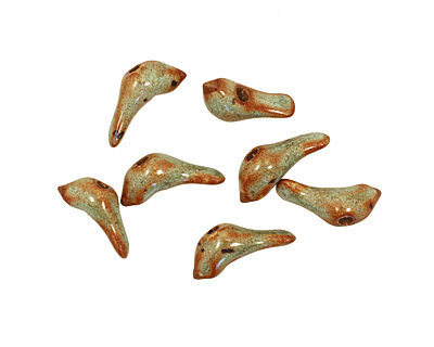 Kylie Parry Ceramic Spring Green Tiny Stone Bird 8x19mm