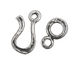 Antique Silver (plated) Hammered Simple Hook & Eye Clasp 32x12mm
