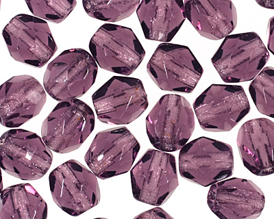 Czech Fire Polished Glass Tanzanite Round 4mm