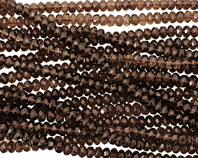 Smoky Quartz Faceted Rondelle 4x7mm