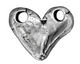 Rustic Charms Sterling Silver Solid Heart Link 18x15mm