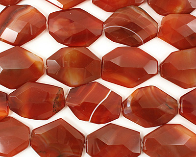 Carnelian Faceted Flat Slab 35-42x29-31mm